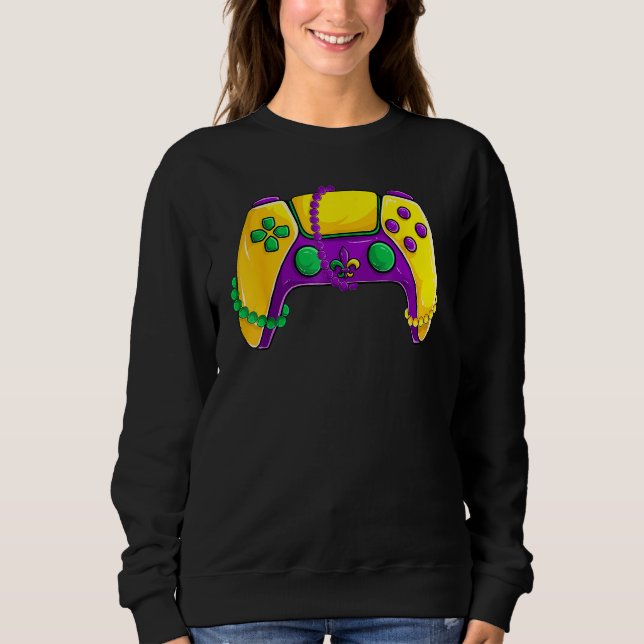 Video Game Beads Kids Mardi Gras Shirts, Gamer Boy Sweatshirt (Vorderseite)