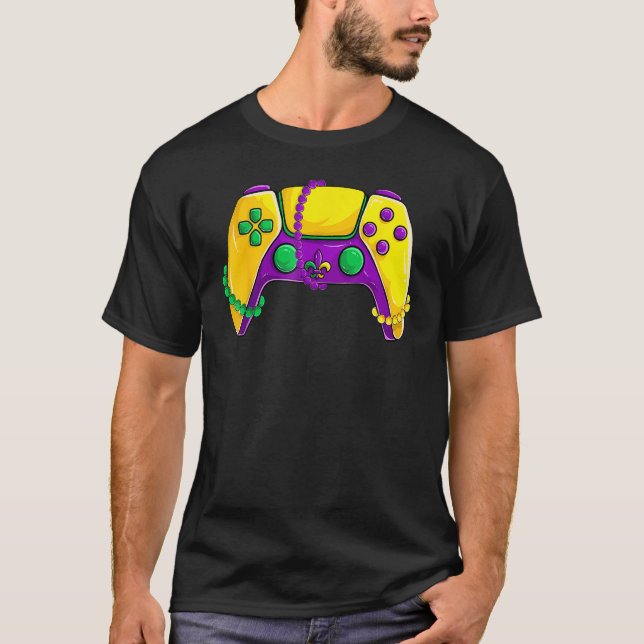 Video Game Beads Kids Mardi Gras Shirts, Gamer Boy T-Shirt (Vorderseite)