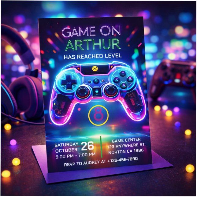 Video game birthday invitation (Créateur téléchargé)