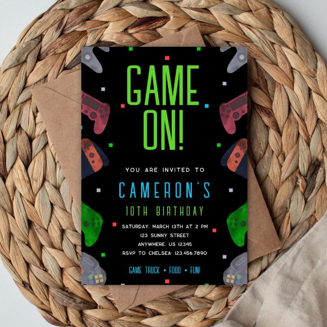 Video Game Birthday Invitation Pixel Game Party Einladung (Von Creator hochgeladen)
