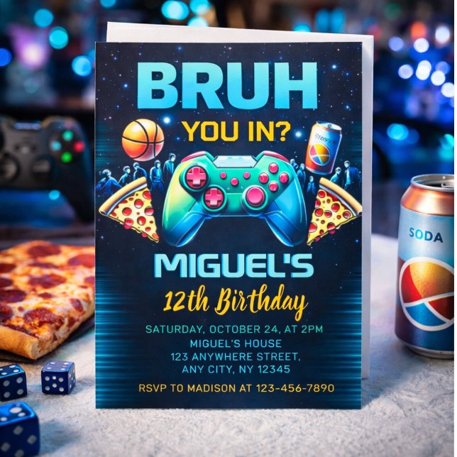 video game birthday party invitation einladung (Von Creator hochgeladen)