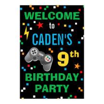 Video Game Birthday Party Willkommenspender