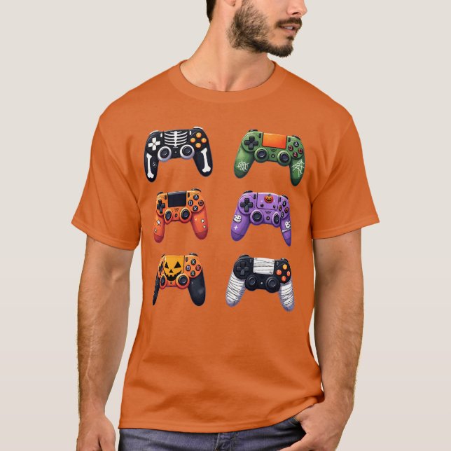 Video Game Bruh Retro Halloween Gaming Controller  T-Shirt (Vorderseite)