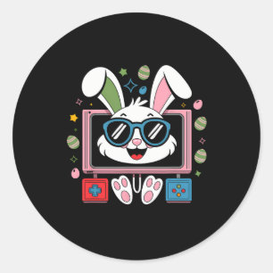 Video Game Bunny Eggs Kostüm Ostertag Junge Kinder Runder Aufkleber