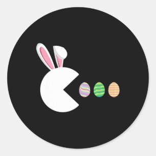 Video Game Bunny Eggs Osterspiel Kinderspielerinne Runder Aufkleber