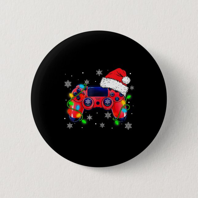 Video Game Controller Christmas Santa Hat Gamer Bo Button (Vorderseite)