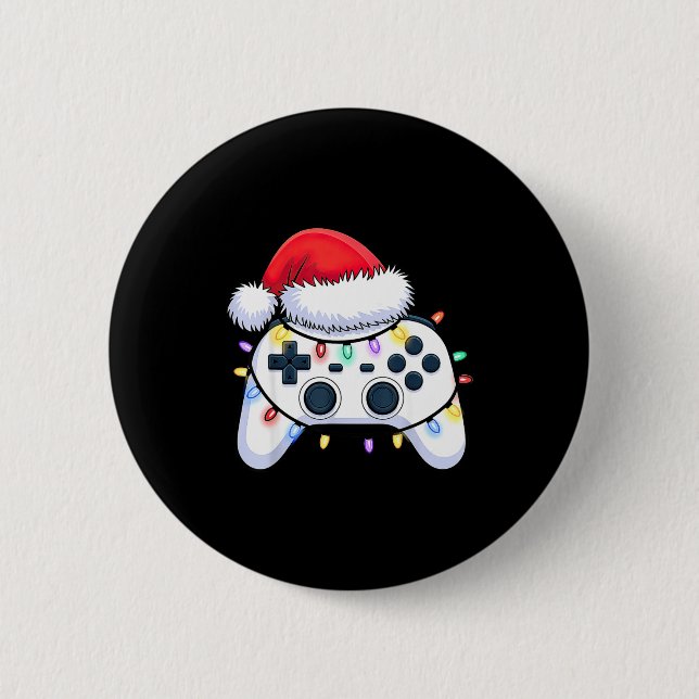 Video Game Controller Christmas Santa Hat Gamer Bo Button (Vorderseite)