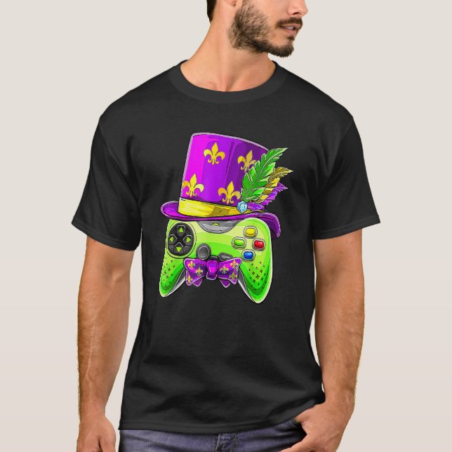 Video Game Controller Funny Mardi Gras Gamer E Spo T-Shirt (Vorderseite)