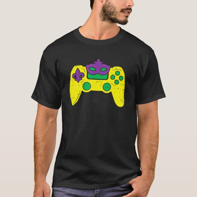 Video Game Controller Gamer E Sports Mardi Gras Me T-Shirt (Vorderseite)