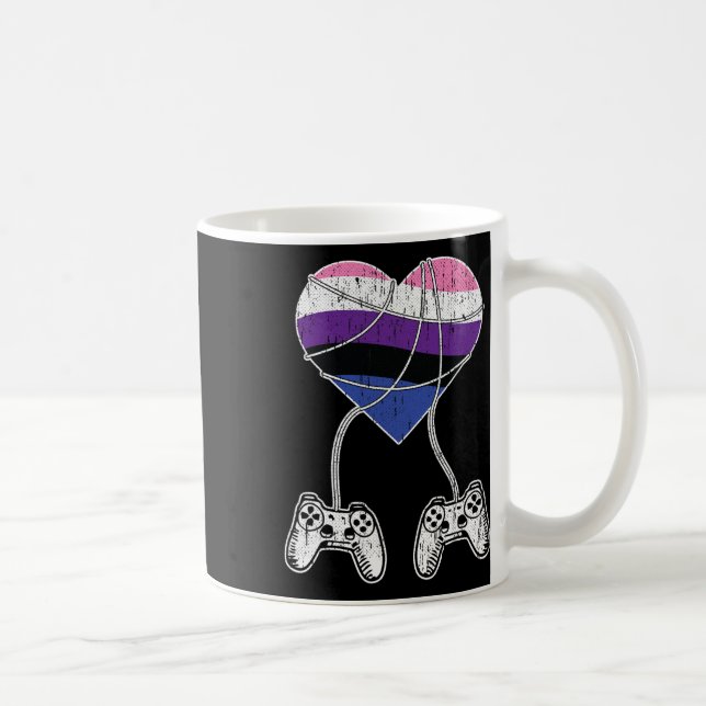 Video-Game-Controller Gender-Fluid-Pride Gaming LG Kaffeetasse (Rechts)
