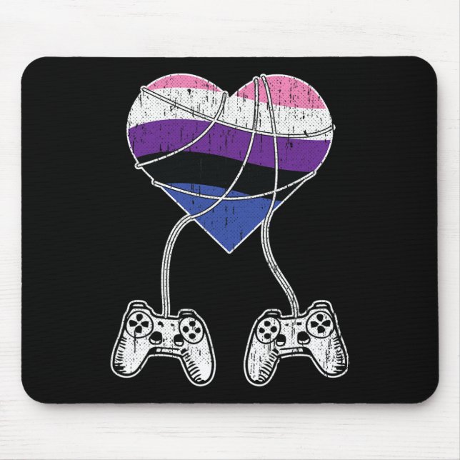 Video-Game-Controller Gender-Fluid-Pride Gaming LG Mousepad (Vorne)