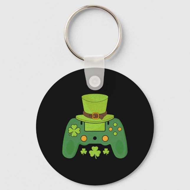 Video Game Controller Irish Gamer Boys Happy St Pa Schlüsselanhänger (Vorderseite)