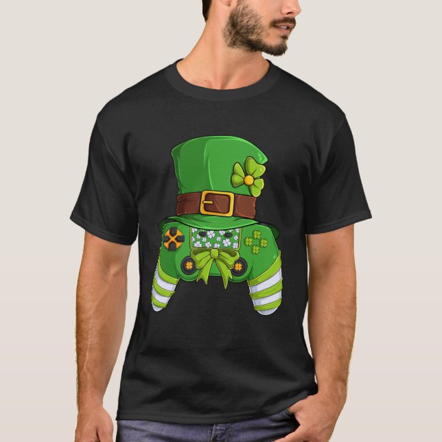 Video Game Controller Irish Gamer Boys Men St Patr T-Shirt (Vorderseite)