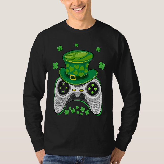Video Game Controller Irish Gamer Boys St Patricks T-Shirt (Vorderseite)