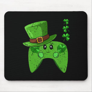 Video-Game-Controller-Kleeblatt St Patricks Day Ga Mousepad