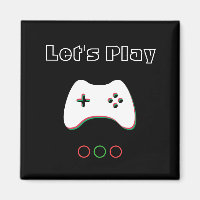Video Game Controller, Let's Play, Red & Green Art