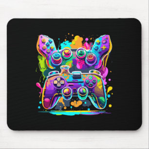 Video Game Controller Paint Tropfen Farbige Gamer  Mousepad