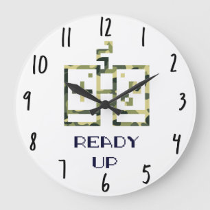 Video Game Controller Ready Up Gamer Große Wanduhr