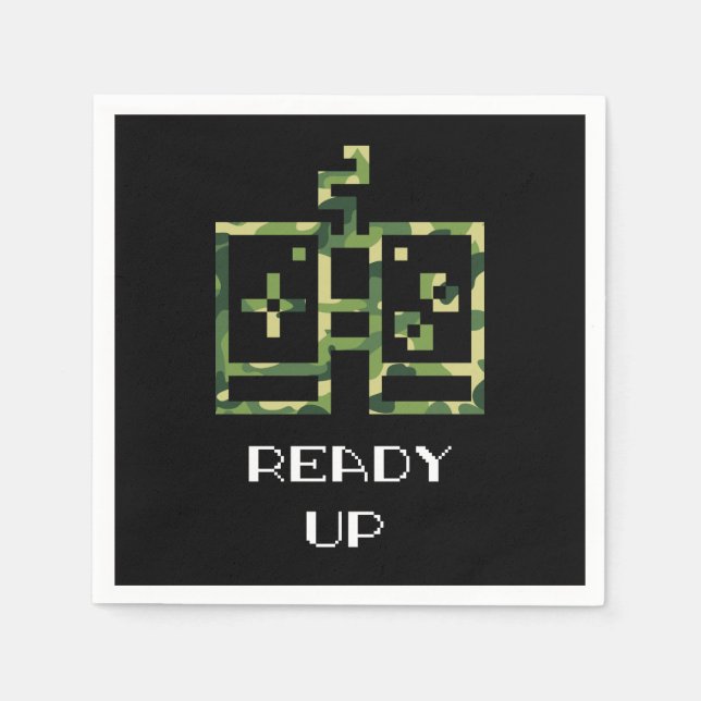 Video Game Controller Ready Up Gamer Serviette (Vorderseite)