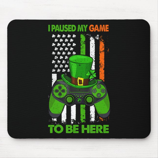 Video Game Controller St Patricks Kleeblatt Irish  Mousepad (Vorne)