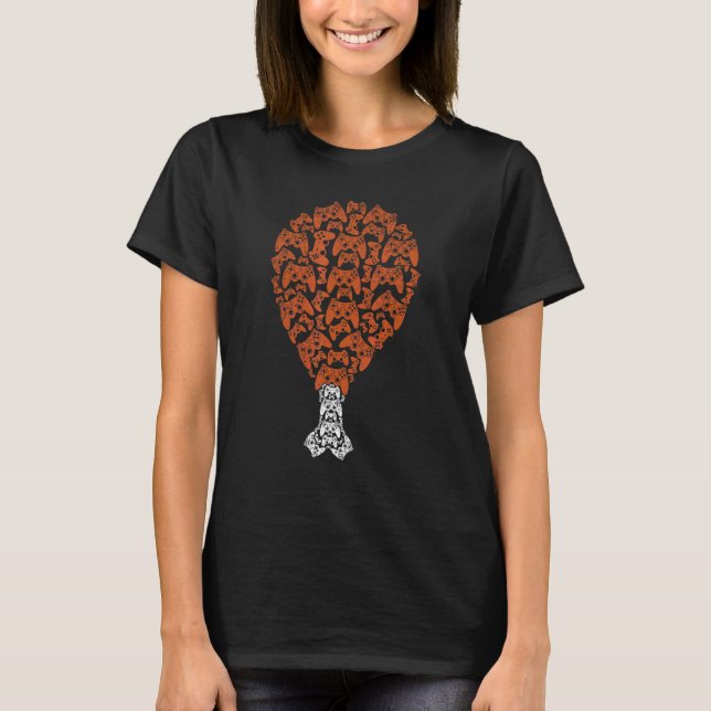 Video-Game Controller Turkey Leg Thanksgiving Gami T-Shirt (Vorderseite)