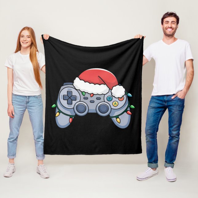Video Game Controller Weihnachts-Weihnachtsmannmüt Fleecedecke (Beispiel)