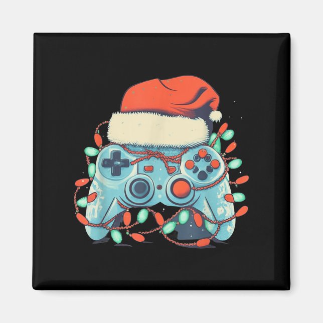 Video Game Controller Weihnachts-Weihnachtsmannmüt Magnet (Vorne)