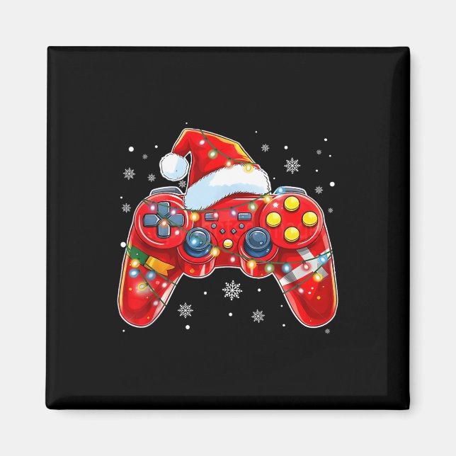 Video Game Controller Weihnachts-Weihnachtsmannmüt Magnet (Vorne)