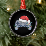 Video Game Controller Weihnachts-Weihnachtsmannmüt Ornament Aus Metall<br><div class="desc">Video Game Controller Weihnachts-Weihnachtsmannmütze Gamer</div>