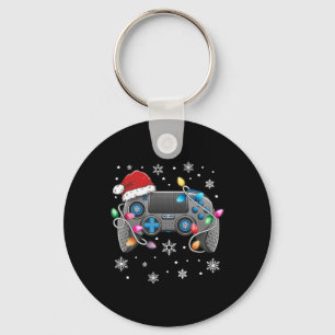 Video Game Controller Weihnachts-Weihnachtsmannmüt Schlüsselanhänger