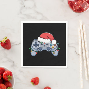 Video Game Controller Weihnachts-Weihnachtsmannmüt Serviette