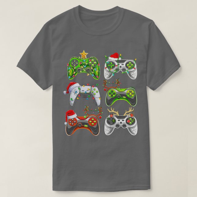 Video Game Controller Weihnachts-Weihnachtsmannmüt T-Shirt (Design vorne)