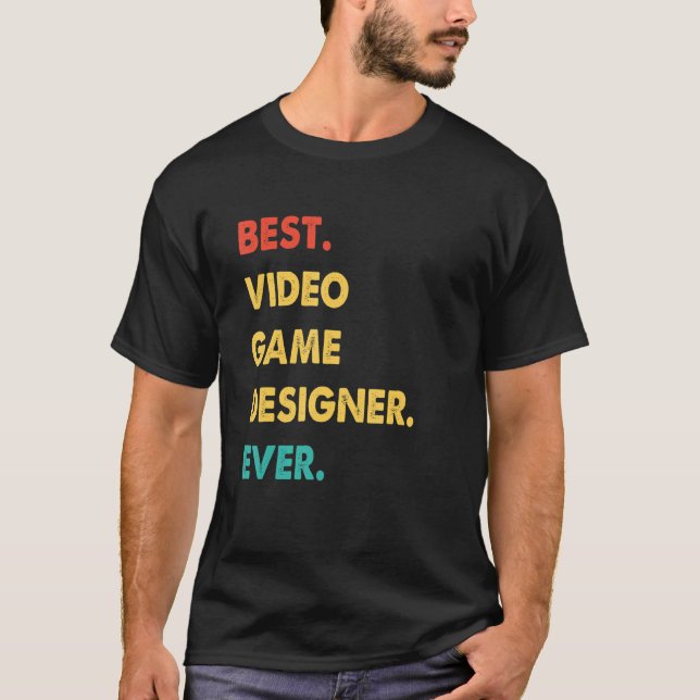 Video Game Designer Retro Best Video Game Designer T-Shirt (Vorderseite)