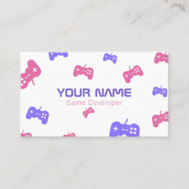 Video Game Developer Tester Console Pink & Lila Visitenkarte
