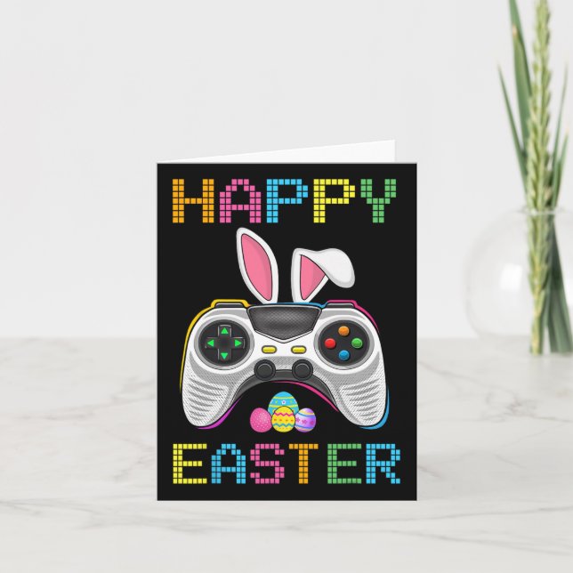 Video Game Easter Bunny Gaming Controller Gamer Bo Karte (Vorderseite)