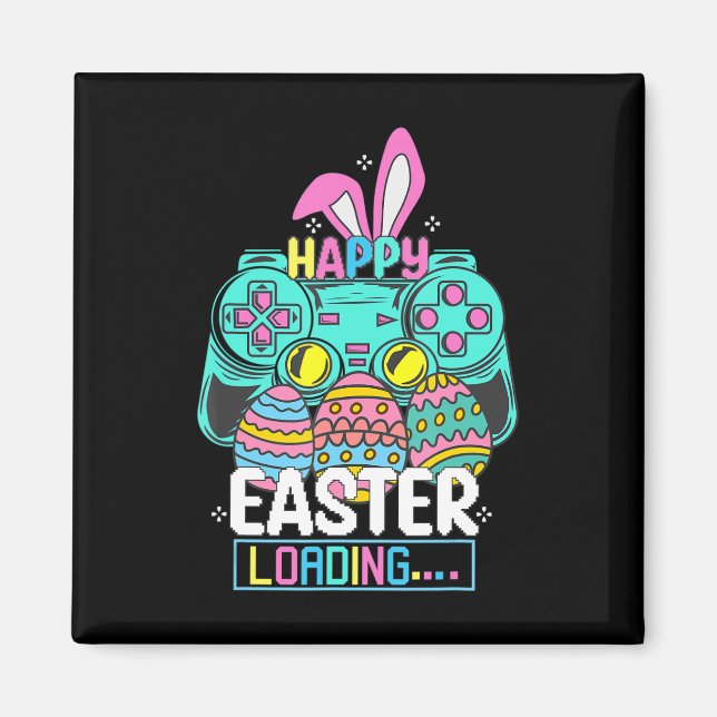 Video Game Easter Bunny Gaming Controller Gamer Bo Magnet (Vorne)