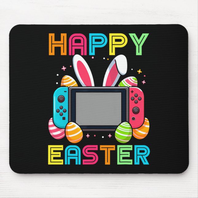 Video Game Easter Bunny Gaming Controller Gamer Bo Mousepad (Vorne)