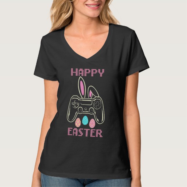 Video Game Easter Bunny Gaming Controller Gamer Bo T-Shirt (Vorderseite)
