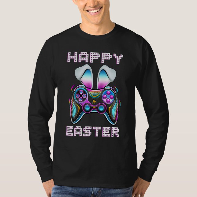 Video Game Easter Bunny Gaming Controller Gamer Bo T-Shirt (Vorderseite)