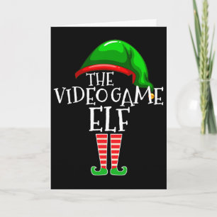 Video Game Elf Gruppen-Matching-Familien-Weihnacht Karte