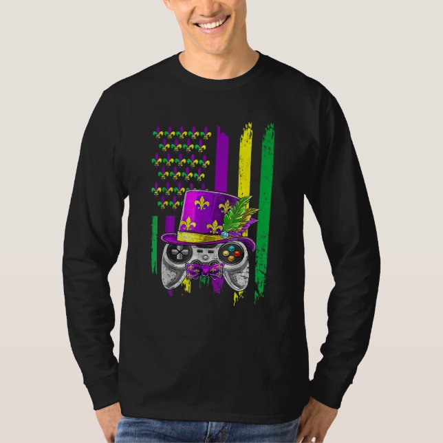 Video Game Flag Beads Kids Mardi Gras Shirts, Game T-Shirt (Vorderseite)