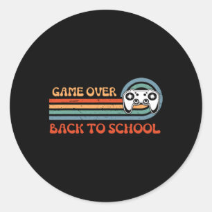 Video-Game-Game über Lehrer-Schüler an die Schule Runder Aufkleber