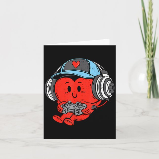 Video Game Gamer Heart Valentines Day Gaming Boys  Karte (Vorderseite)