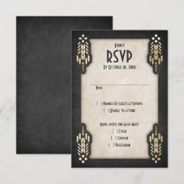 Video Game Geek Black Wedding RSVP Karte