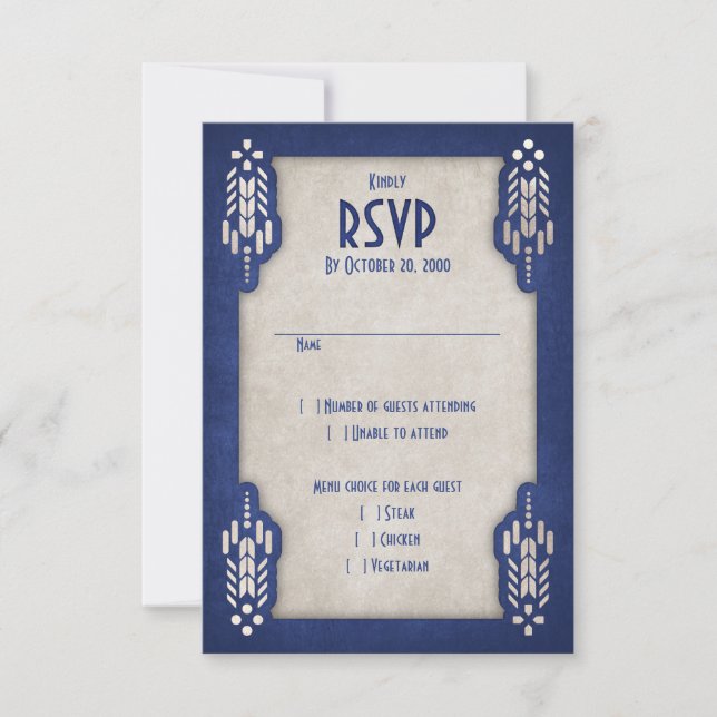 Video Game Geek Blue Wedding RSVP Karte (Vorderseite)