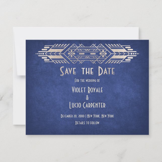 Video Game Geek Blue Wedding Save The Date (Vorderseite)