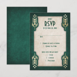 Video Game Geek Green Wedding RSVP Karte