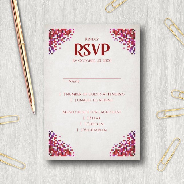 Video Game Geek Wedding RSVP Karte (Von Creator hochgeladen)