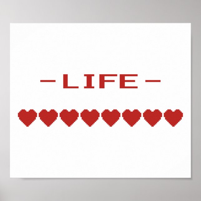 Video Game Heart Life Meter Poster (Vorne)