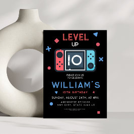 Video game Level up 10th Birthday Einladung